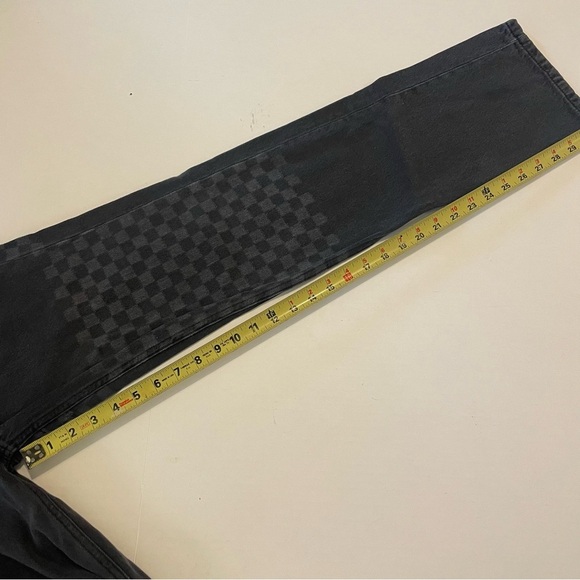 Cynthia Shadow Checker High Rise StraightJeans . Size 24 (US 0/00). Repaired. - Picture 8 of 13